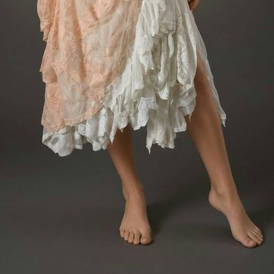 Alternate image for Romantic Blush Peach Lace Overlay Empire Waist Dress with Beaded Detail