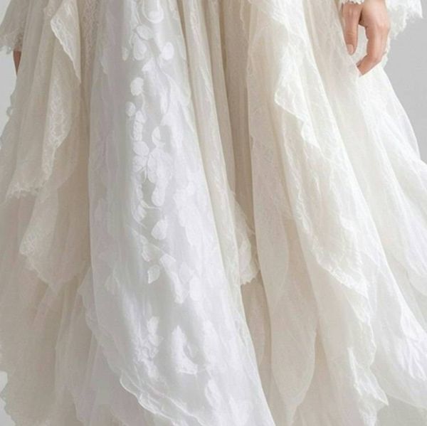 Alternate image for Romantic, Bohemian, cream lace two-piece dress and jacket.