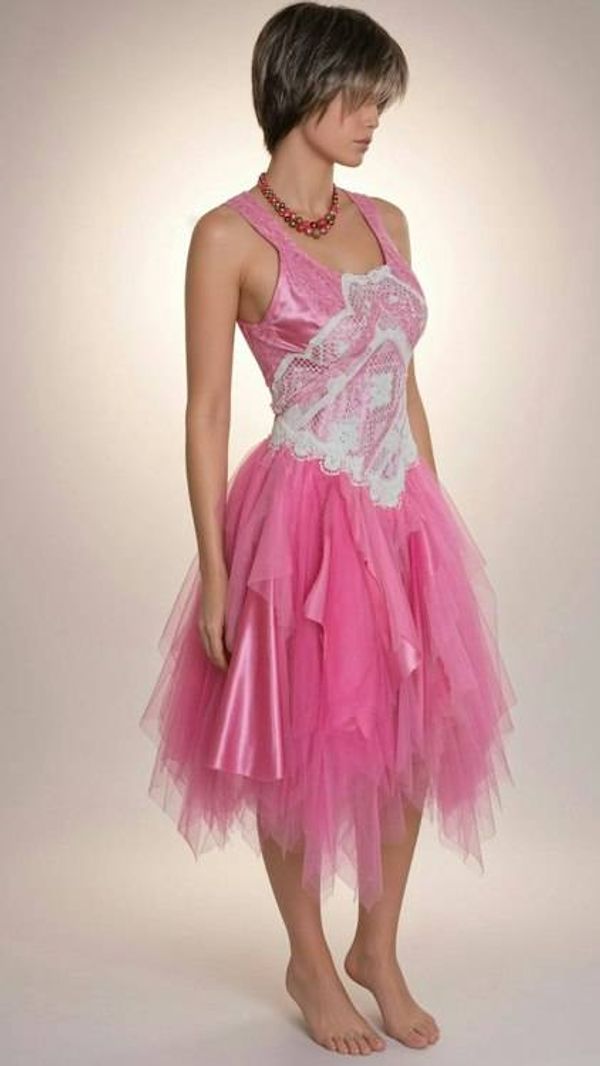 Alternate image for Handcrafted pink fairy dress and layered tulle skirt