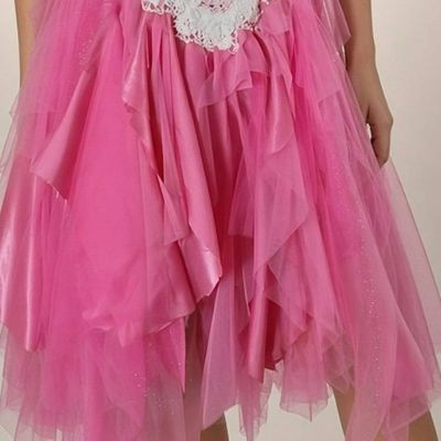 Alternate image for Handcrafted pink fairy dress and layered tulle skirt