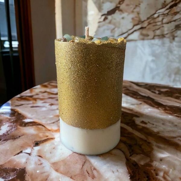 Alternate image for Money Candle | Handmade Nutmeg & Frankincense Crystal Candle