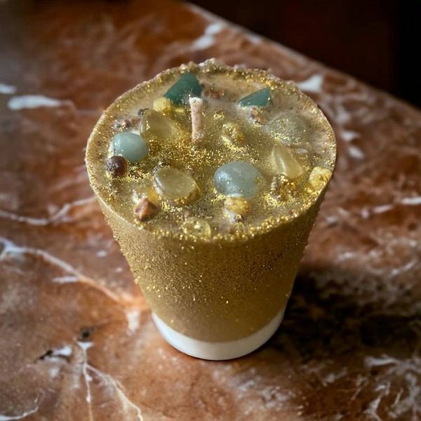 Alternate image for Money Candle | Handmade Nutmeg & Frankincense Crystal Candle