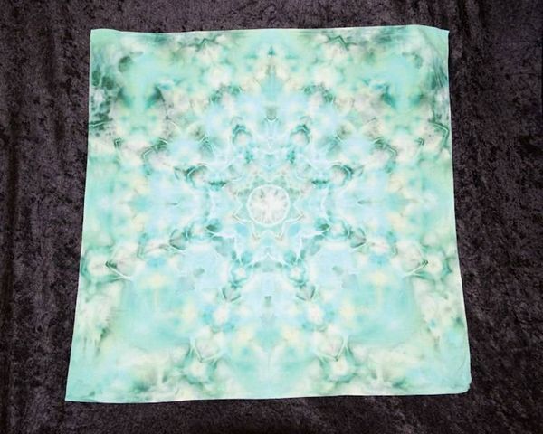 Alternate image for 100% Cotton Bandana 25.5 Square - Aqua Greens