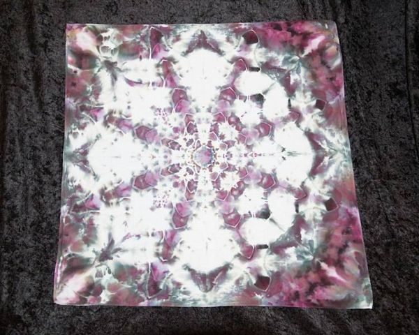Alternate image for 100% Cotton Bandana 25.5 Square - Wine Gray White