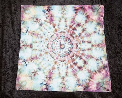 Alternate image for 100% Cotton Bandana 25.5 Square - Blue Purple Green