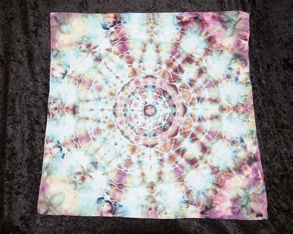 Alternate image for 100% Cotton Bandana 25.5 Square - Blue Purple Green