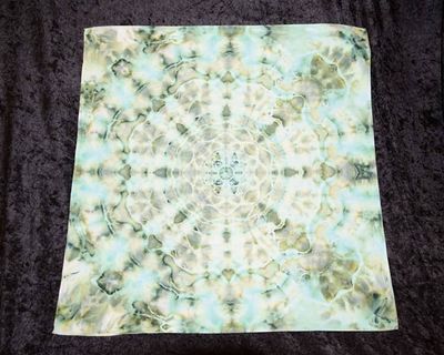 Alternate image for 100% Cotton Bandana 25.5 Square - Greens Turqouise