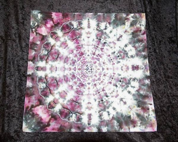 Alternate image for 100% Cotton Bandana 25.5 Square - Wine Grays White