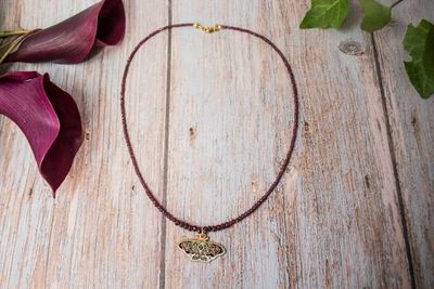 Primary image for Crimson Enchanted Red Garnet Butterfly Necklace