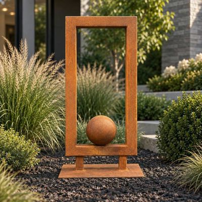 Alternate image for Large Metal Garden Sculpture | Rusted Steel Outdoor Sculpture | Abstract Yard Art
