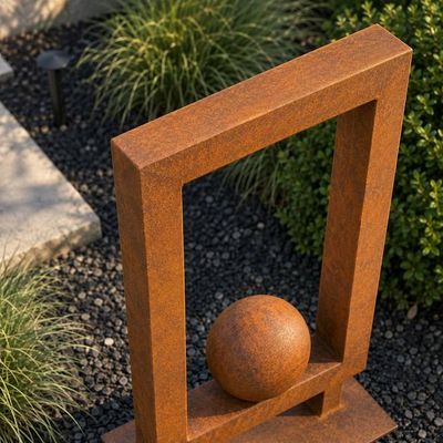 Alternate image for Large Metal Garden Sculpture | Rusted Steel Outdoor Sculpture | Abstract Yard Art