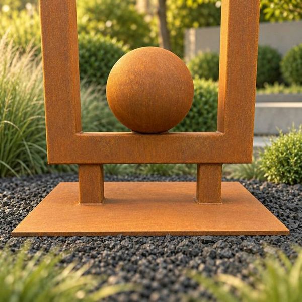 Alternate image for Large Metal Garden Sculpture | Rusted Steel Outdoor Sculpture | Abstract Yard Art