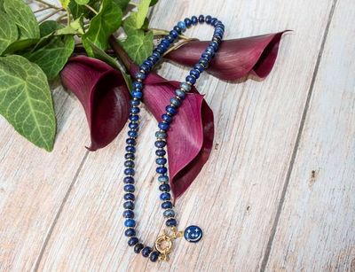 Alternate image for Midnight Mariner Lapis Lazuli Moon and Stars Necklace