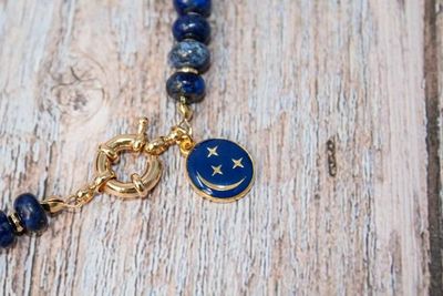 Alternate image for Midnight Mariner Lapis Lazuli Moon and Stars Necklace