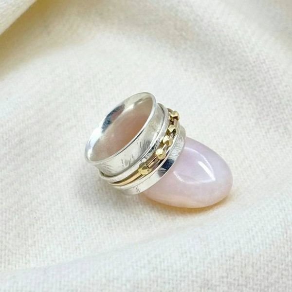 Alternate image for Sterling Silver Spinner Ring With Moving Beads