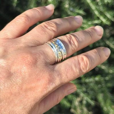 Alternate image for Sterling Silver Spinner Ring With Moving Beads