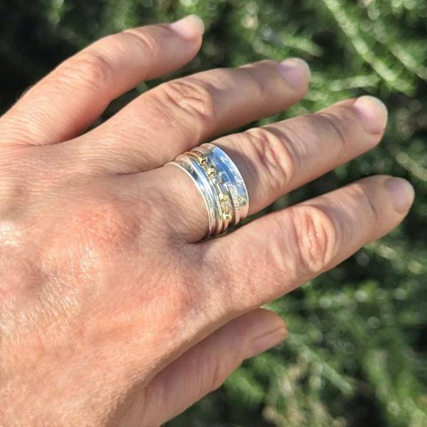 Alternate image for Sterling Silver Spinner Ring With Moving Beads