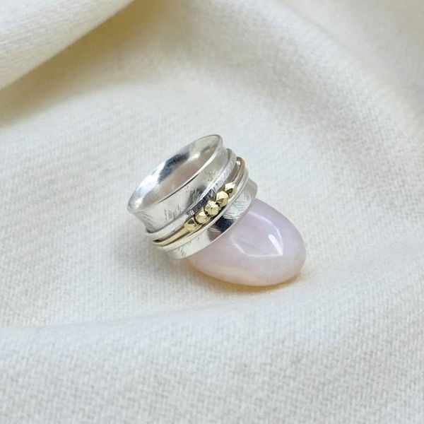 Alternate image for Sterling Silver Spinner Ring With Moving Beads
