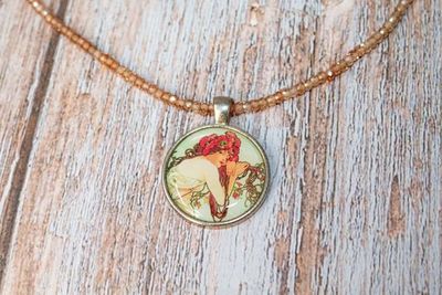 Alternate image for Muchas Art Nouveau Muse Cubic Zirconia Necklace