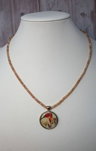 Alternate image for Muchas Art Nouveau Muse Cubic Zirconia Necklace