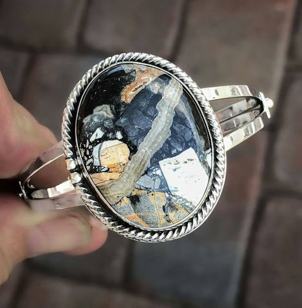 Alternate image for Maligano Jasper Sterling Silver Handmade Cuff Bracelet