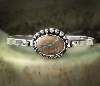 Primary image for Crow Spring Turquoise Sterling Silver Cuff Bracelet size Small