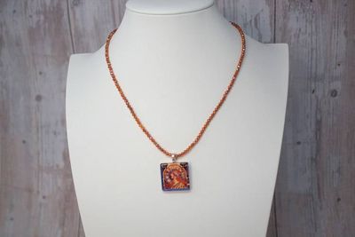 Alternate image for Alphonse Mucha Zodiac Art Nouveau Cubic Zirconia Necklace