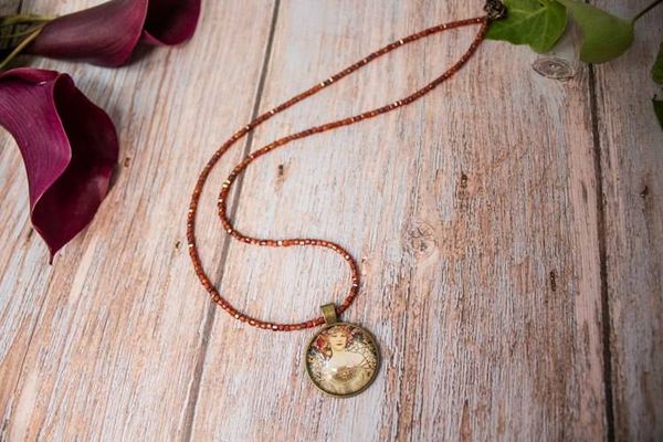 Alternate image for Alphonse Mucha The Celestine Muse Cubic Zirconia Necklace