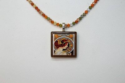 Alternate image for Alphonse Mucha The Art Nouveau Muse Cubic Zirconia Necklace