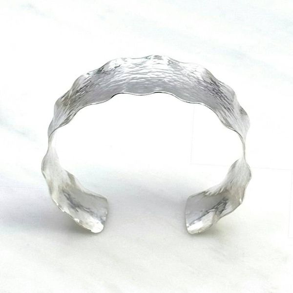 Alternate image for Wide Ruffled Hammered Sterling Silver Cuff