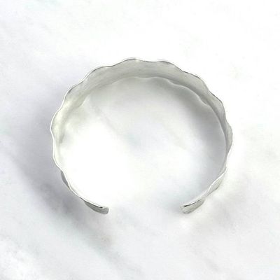 Alternate image for Wide Ruffled Hammered Sterling Silver Cuff