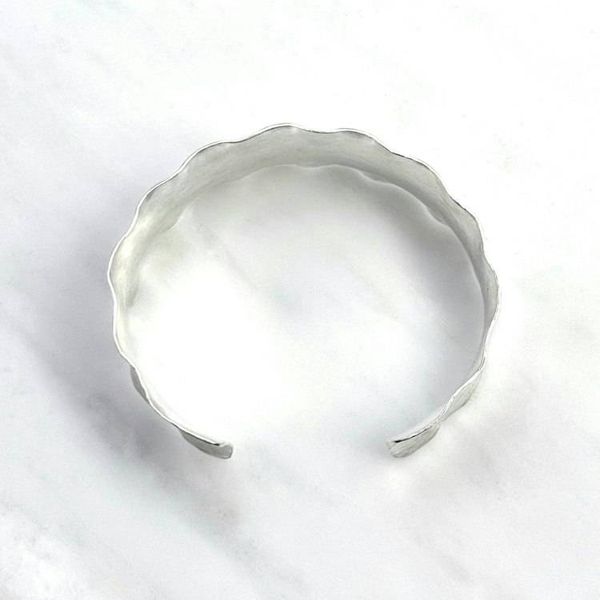 Alternate image for Wide Ruffled Hammered Sterling Silver Cuff