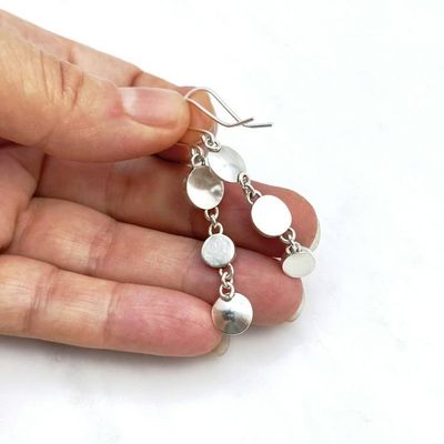 Alternate image for Asymmetrical Turquoise Silver Drop Earrings
