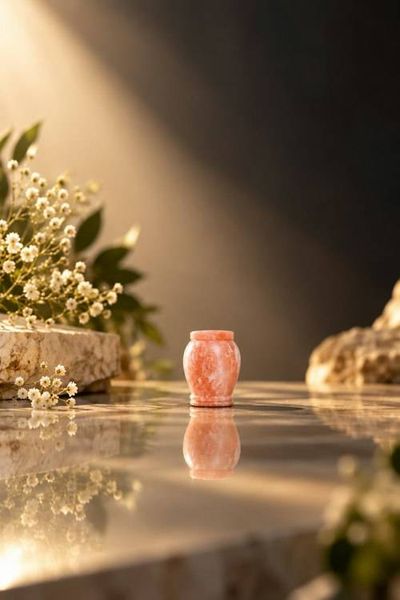 Alternate image for Mini Pink Himalayan Salt Keepsake Urns for Ashes | Eco Friendly Water Soluble Memorial Urn