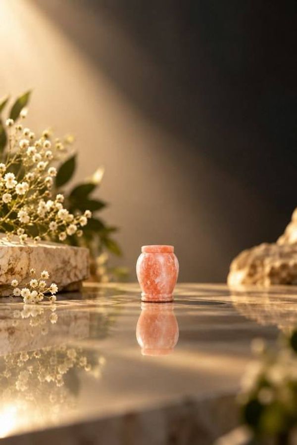 Alternate image for Mini Pink Himalayan Salt Keepsake Urns for Ashes | Eco Friendly Water Soluble Memorial Urn