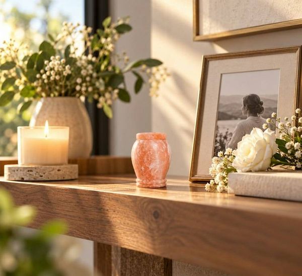 Alternate image for Mini Pink Himalayan Salt Keepsake Urns for Ashes | Eco Friendly Water Soluble Memorial Urn