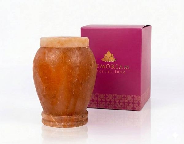 Alternate image for Mini Pink Himalayan Salt Keepsake Urns for Ashes | Eco Friendly Water Soluble Memorial Urn