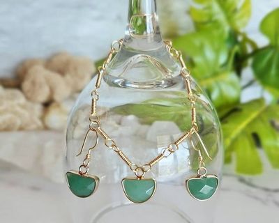 Alternate image for Aventurine Gold-Colored Sterling Silver Jewelry Set