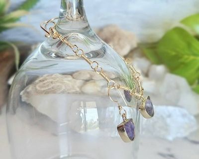 Alternate image for Amethyst Gold-Colored Sterling Silver Jewelry Set