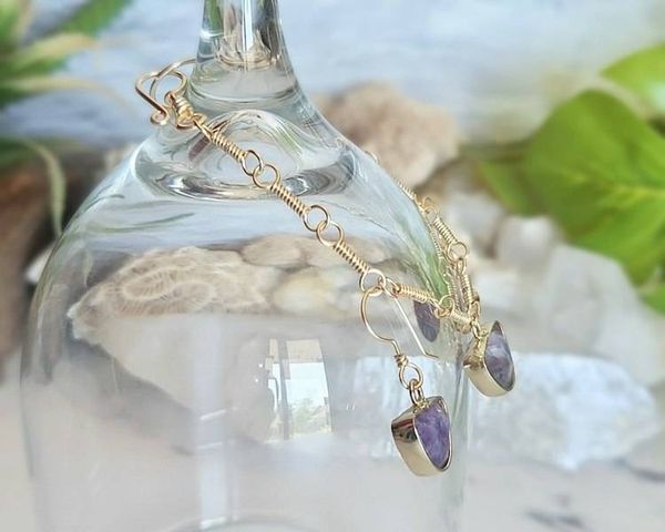 Alternate image for Amethyst Gold-Colored Sterling Silver Jewelry Set