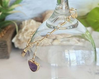 Alternate image for Amethyst Gold-Colored Sterling Silver Jewelry Set