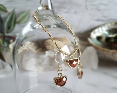 Alternate image for Goldstone Gold Colored Sterling Jewelry Set