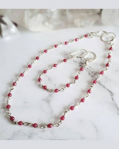 Alternate image for Fine Silver and Ruby Jewelry Set