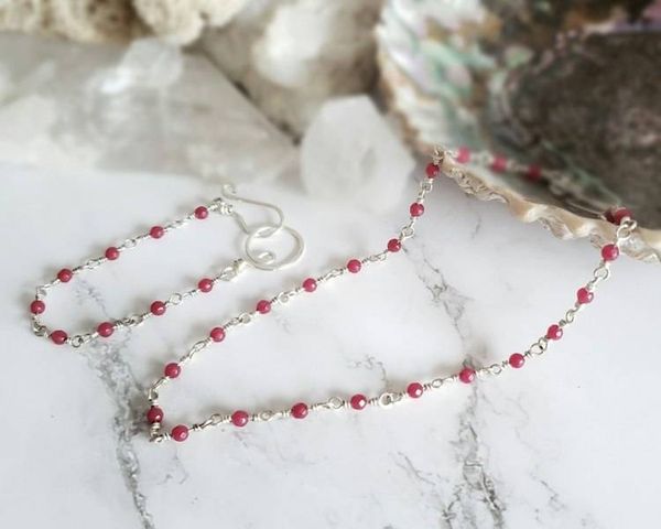 Alternate image for Fine Silver and Ruby Jewelry Set