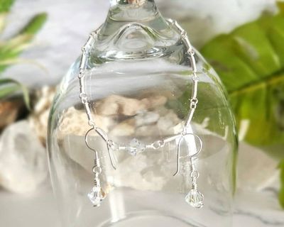 Alternate image for Vintage Crystal Sterling Silver Jewelry Set