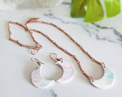 Alternate image for Polymer Clay Moon Copper Jewelry Set