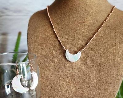 Alternate image for Polymer Clay Moon Copper Jewelry Set