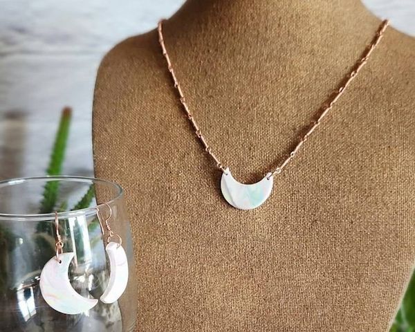 Alternate image for Polymer Clay Moon Copper Jewelry Set