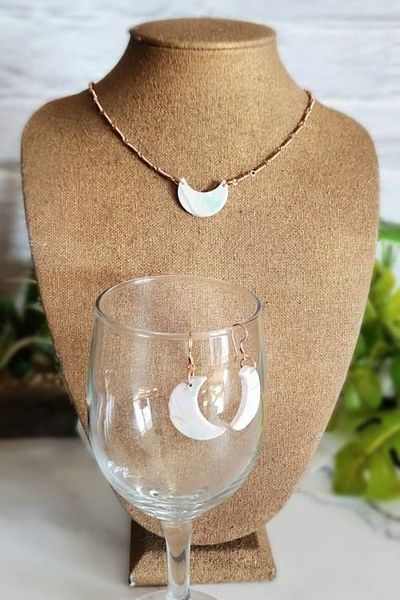 Alternate image for Polymer Clay Moon Copper Jewelry Set