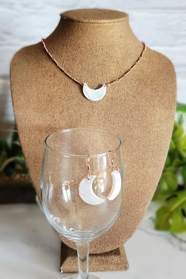 Alternate image for Polymer Clay Moon Copper Jewelry Set